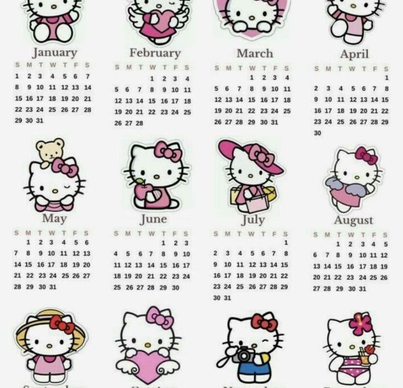 👰 🥂 Hello Kitty Planner Calendar Design | Digital Assets | dream life manifestation