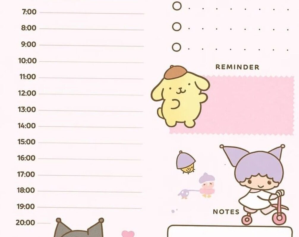 🪄 🖌️ Hello Kitty Planner Template — Aesthetic Hourly Schedule Design | secret to staying productive