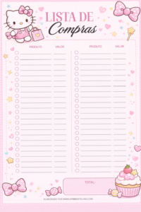 📝 📝 Hello Kitty Shopping List | Digital Planner Asset | secret to staying productive