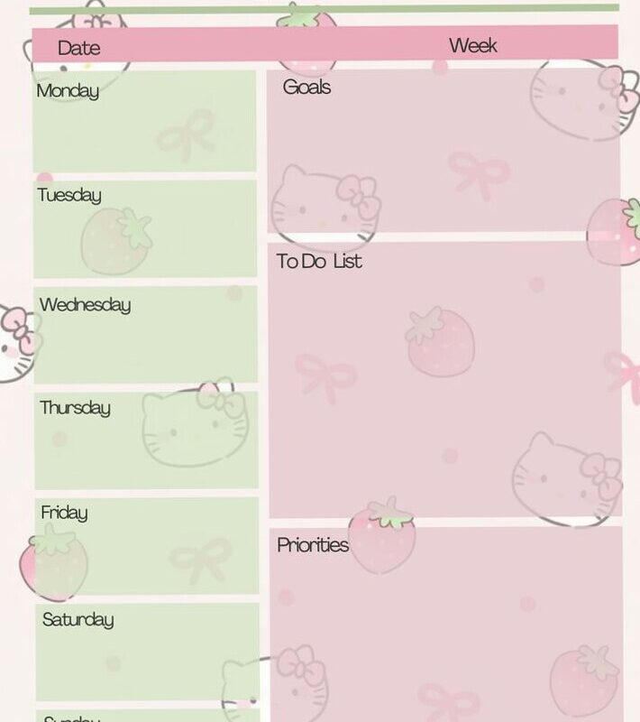 💍 👰 Hello Kitty Strawberry Planner | Digital Design Planner | stay inspired all year long