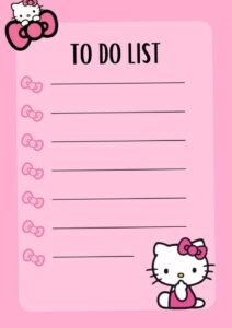 Hello Kitty To Do List | Romantic Digital Planner Design — 🌸 🌸 dream life manifestation