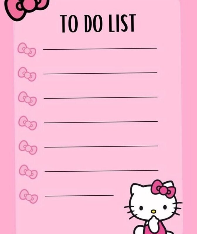Hello Kitty To Do List | Romantic Digital Planner Design — 🌸 🌸 dream life manifestation