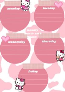 📍 🪄 Hello Kitty Weekly Planner | Digital Design & Creative Assets | dream life manifestation