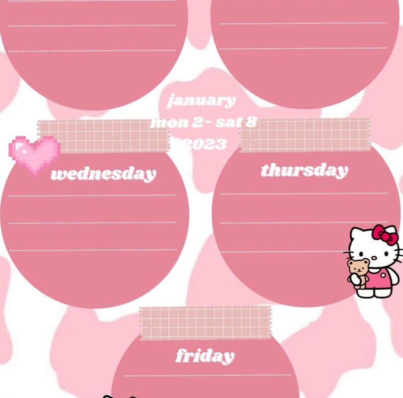 📍 🪄 Hello Kitty Weekly Planner | Digital Design & Creative Assets | dream life manifestation