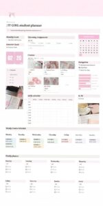 IT Girl Notion Student Planner Pink White Aesthetic Minimalist — 🍰 🍰 game-changing digital system