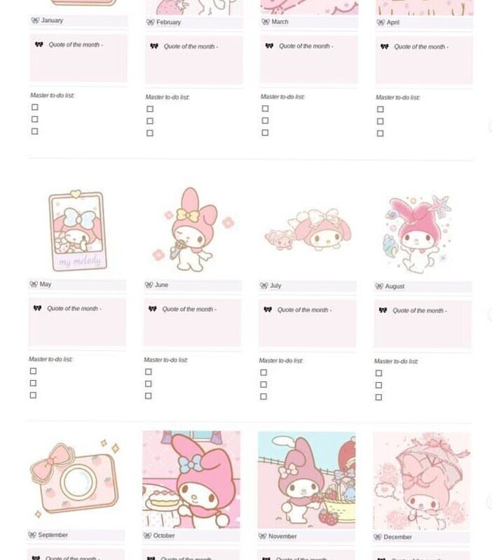 Kawaii Hello Kitty Notion Planner Template — 🌈 🎨 only tool for life admin