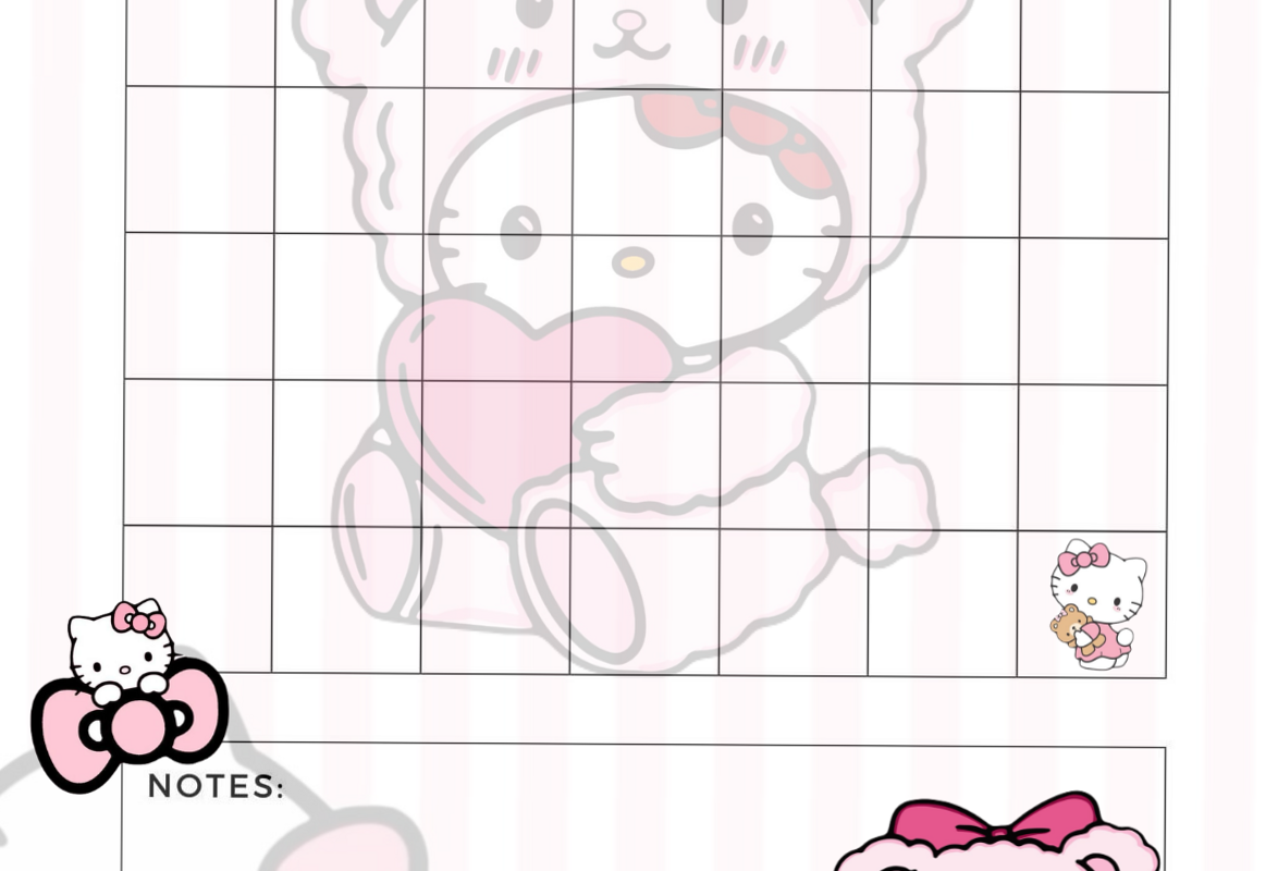 🎨 🪄 March Hello Kitty Monthly Calendar | Digital Planner Asset | dream life manifestation
