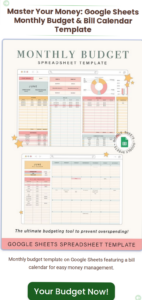 Master Your Money: Google Sheets Budget & Bill Calendar — 📍 🌈 dream life manifestation