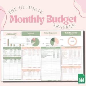 💍 🌸 Monthly Budget Planner Google Sheets Template | dream life manifestation