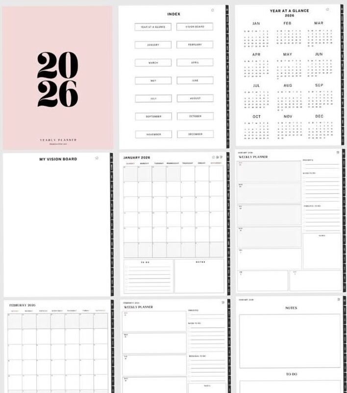 Monthly Marketing Plan Free Digital Planner 2026 — 🌿 🤍 stay inspired all year long