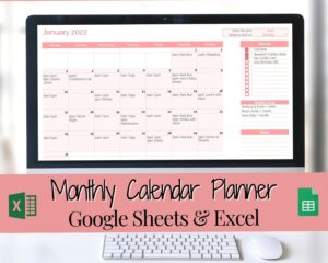 Monthly Planner Spreadsheet — Editable Calendar & To-Do Template — 🌈 📍 only tool for life admin