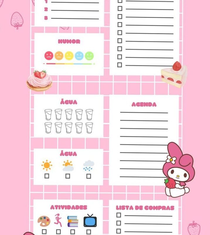 My Melody Daily Planner — Sanrio Design — 📌 📁 romanticize your routine