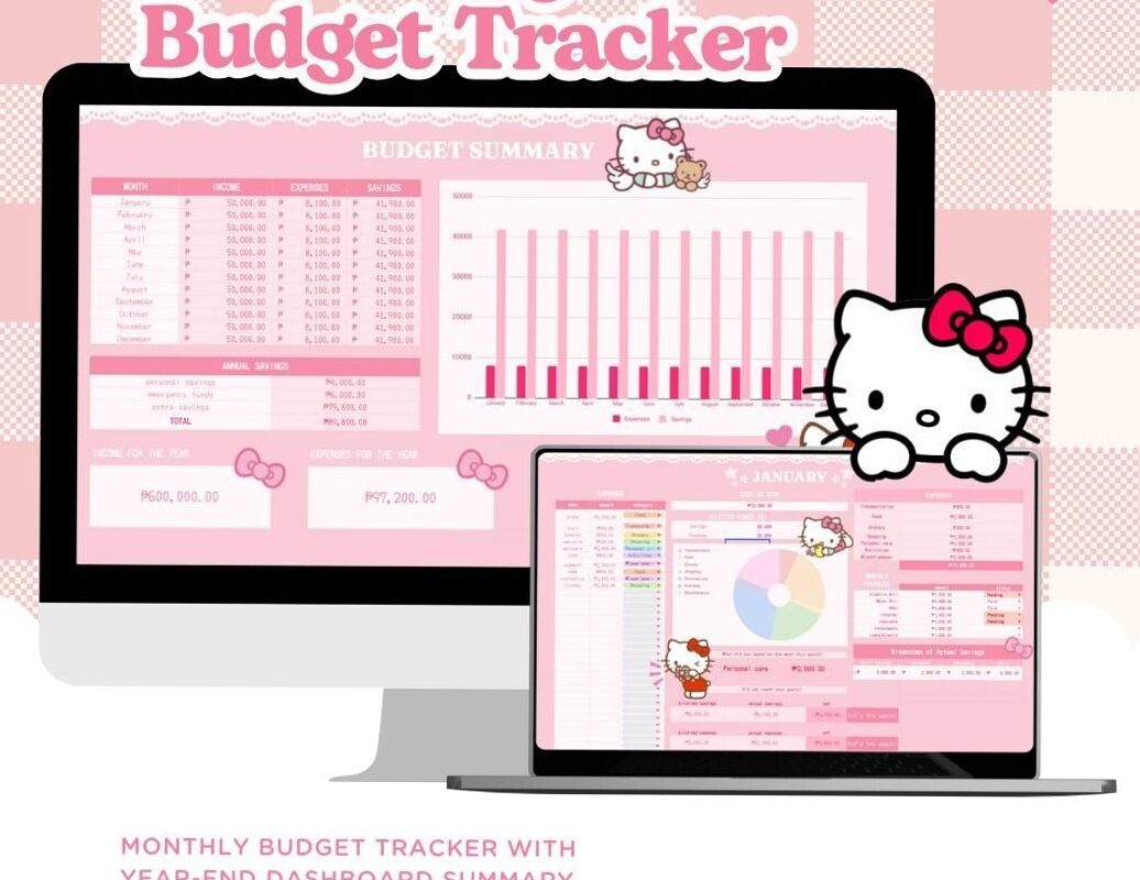 💍 🌸 Niedlicher KITTY-Budget-Tracker für Google Sheets | seamless organization hack