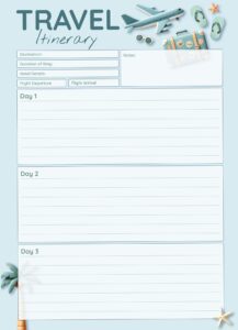 🍰 🥂 no-stress tracker: Blank Travel Itinerary Free Google Docs Template