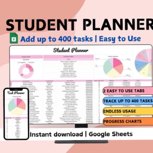 💎 🖌️ no-stress tracker: Efficient Student & Assignment Tracker in Google Sheets for Academic Success