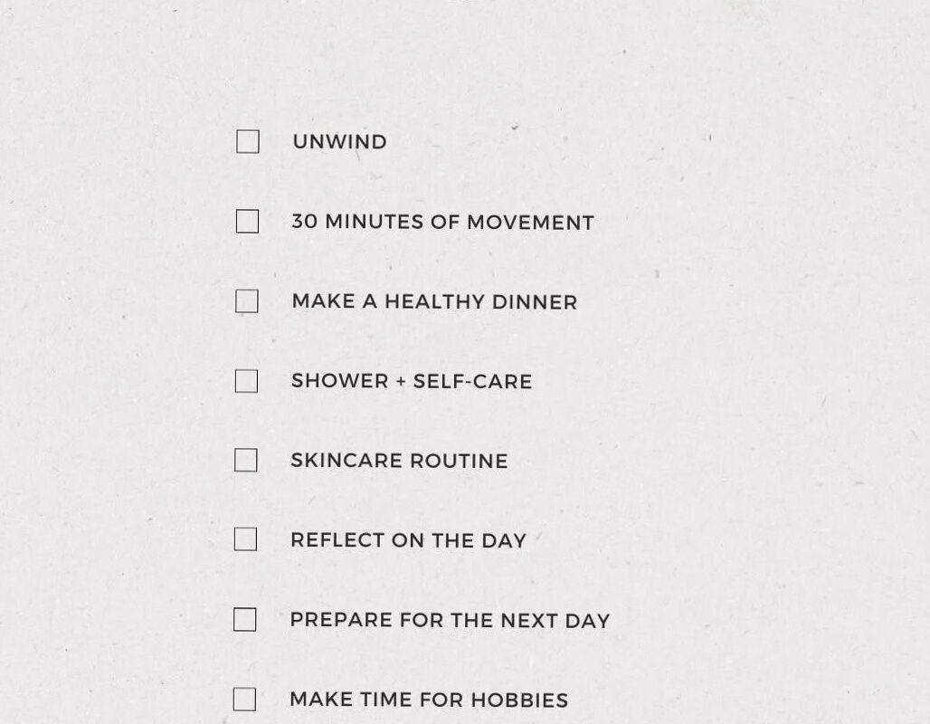 🖇️ 📁 no-stress tracker: That Girl Night Routine: Healthy & Relaxing + Free Checklist | Erika Marie