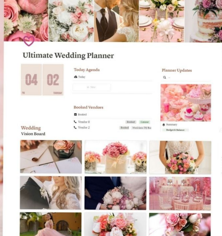 Notion Wedding Planner: Keep Your Day on Track — 💌 💍 only tool for life admin