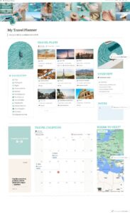 🌿 🤍 only tool for life admin: Notion Travel Planner 2025: Green Template for Digital Design & Creative Planning