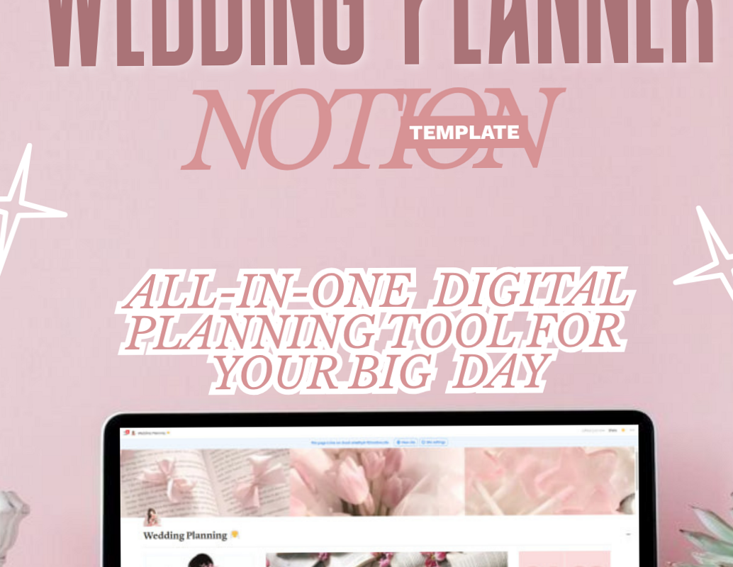 🖇️ 🖇️ only tool for life admin: Ultimate Wedding Planner Notion Template – All-in-One Digital Planning Tool for Your Big Day