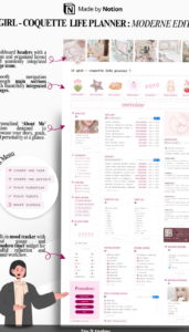 🌈 🖌️ only tool for life admin: Coquette Planner: Organize Your Dreamy Life in Notion