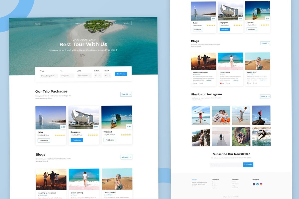 🖌️ 🪄 Personalized Trip Planning Landing Page Design | dream life manifestation