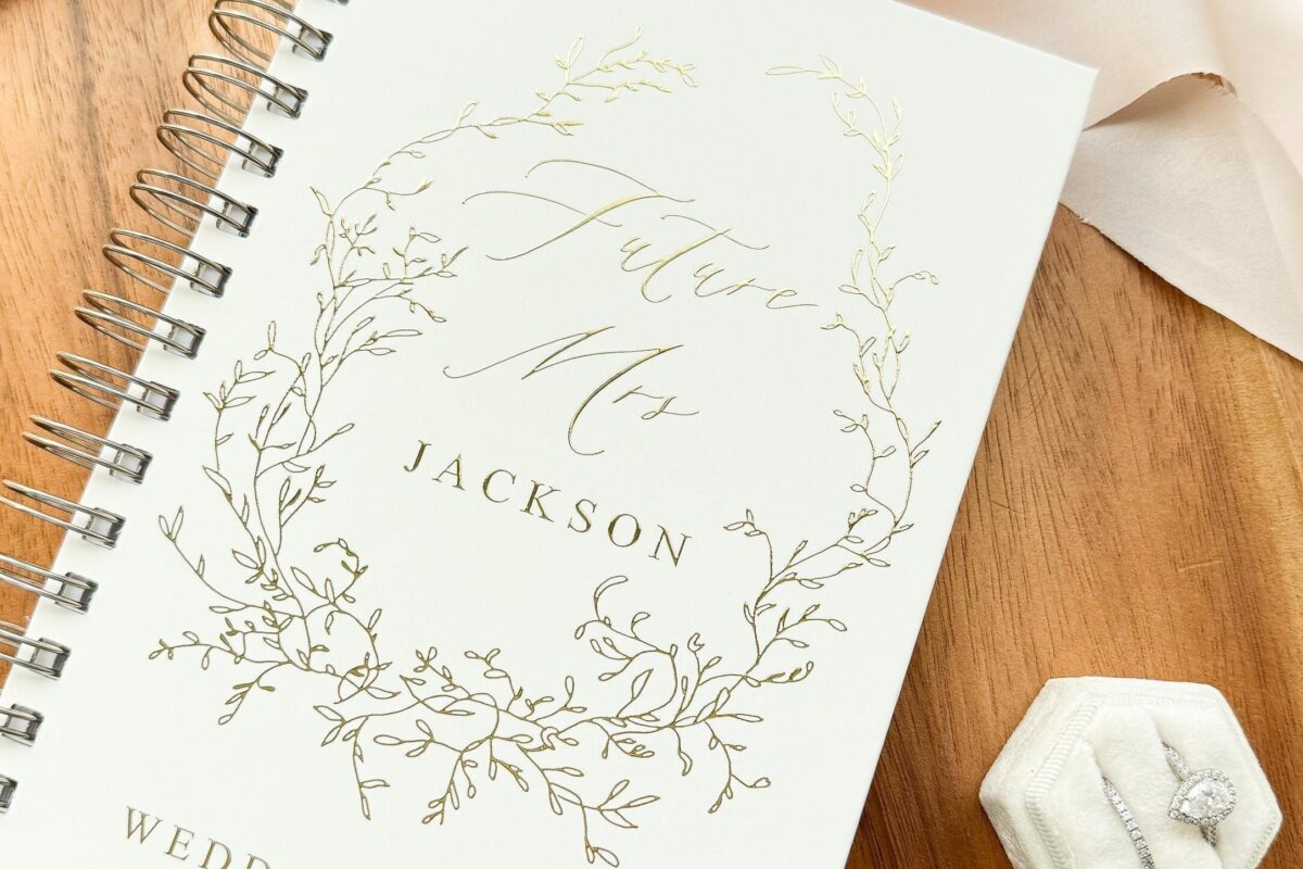 Personalized Wedding Planner for Future Mrs — Gold Foil Bridal Shower Gift — 🤍 ☁️ secret to staying productive