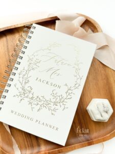 Personalized Wedding Planner for Future Mrs — Gold Foil Bridal Shower Gift — 🤍 ☁️ secret to staying productive