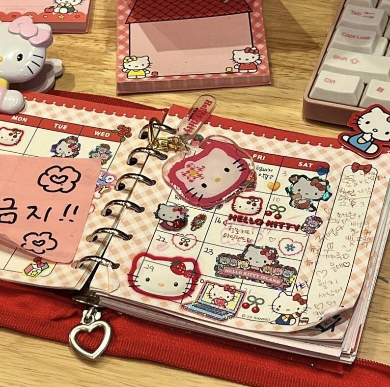 🍰 🌸 Pink and Kitty Digital Planner Assets | romanticize your routine