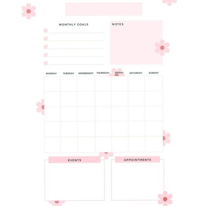 Pink Girly Monthly Planner | Printable Layouts & Creative Designs — 📝 📅 stay inspired all year long