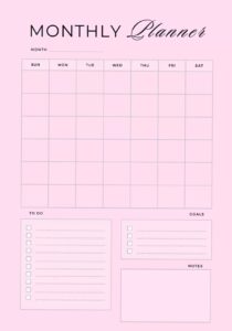 Pink Monthly Planner | Digital Design | Creative Asset — 📅 📊 dream life manifestation