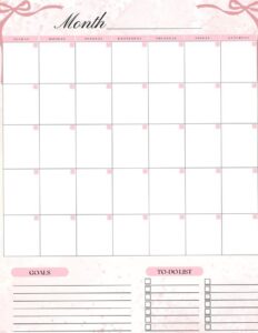 🥂 🌸 Pink Monthly Planner PDF with Budget & Affirmation Pages | dream life manifestation