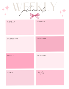 Pink Weekly Planner Template — Bubble Design for Goodnotes — 🕯️ 🕯️ dream life manifestation