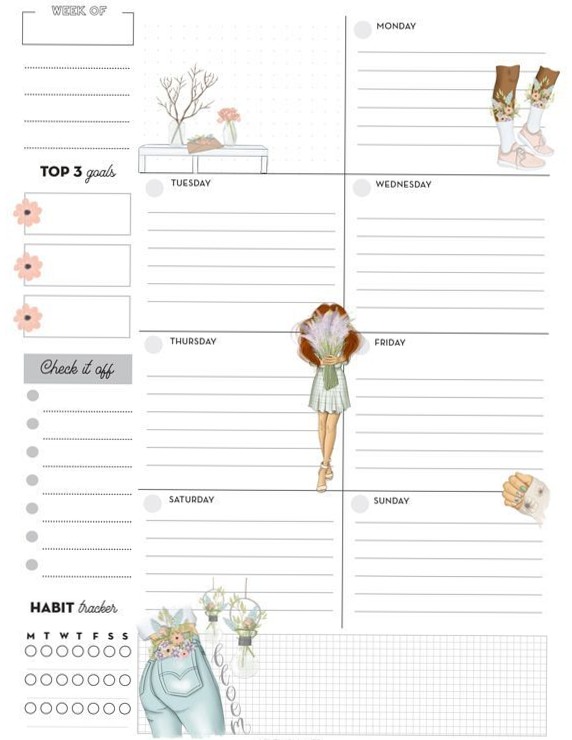 🕯️ 🤍 Plan Your Week Beautifully with Digital Planner Pages | romanticize your routine