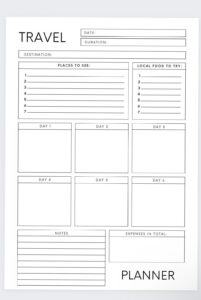 📁 📁 Planificador de viajes: Itinerario vacacional y organizador diario | secret to staying productive