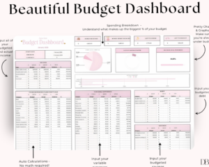 🪄 🎨 pro digital dashboard: Monthly Budget Planner for Google Sheets | Digital Design Asset