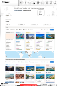 📁 📅 pro digital dashboard: Travel Experience Planner OS | Notion Template by Neha Guinesh