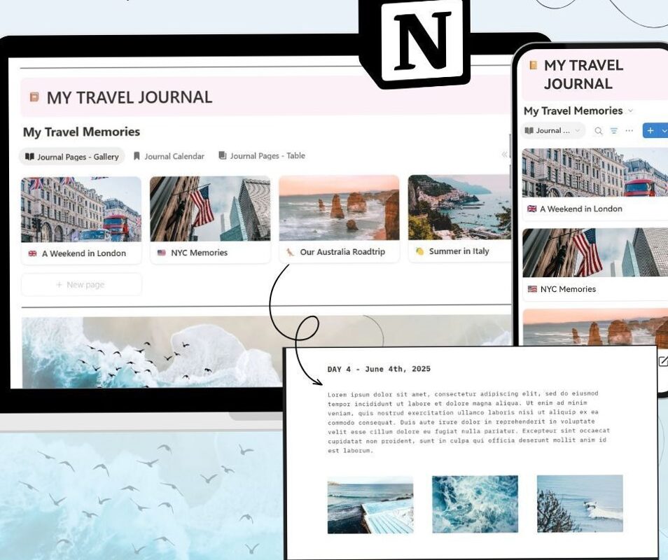 📝 📝 pro digital dashboard: Ultimate Travel & Budget Planner Notion Template