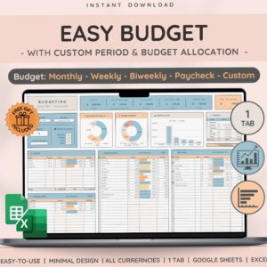 ✨ 🕯️ romanticize your routine: Easy Budget Planner Google Sheet for Digital Design & Creative Planners