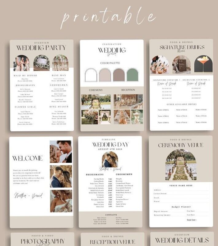 👰 💍 romanticize your routine: Elegant Wedding Planner Binder Printable | Digital Design | Creative Assets