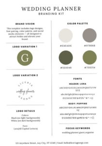 👰 🌸 romanticize your routine: Elegant Wedding Planner Brand Kit – Logo, Fonts & Colors