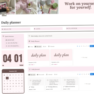 💍 👰 romanticize your routine: Glow Up Planner 2026 Daily Routine Page — That Girl Lifestyle Design