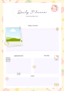 📝 📅 romanticize your routine: Hello Kitty Custom Daily Planner Design
