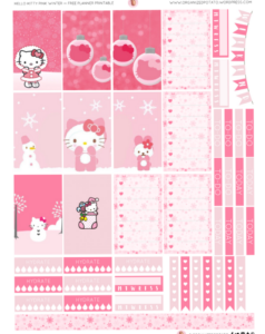 📌 📁 romanticize your routine: Hello Kitty Pink Winter Planner Printable Free