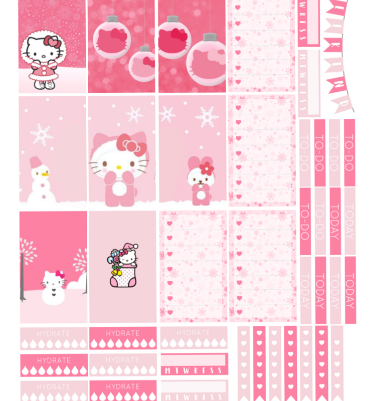 📌 📁 romanticize your routine: Hello Kitty Pink Winter Planner Printable Free