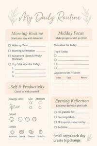 📝 📊 romanticize your routine: Minimalist Daily Planner for Moms & Entrepreneurs | Cute Schedule Template