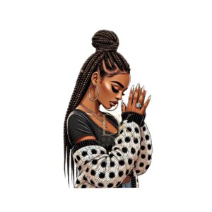 🎀 🌿 romanticize your routine: Praying Black Girl Clipart & Planner Stickers