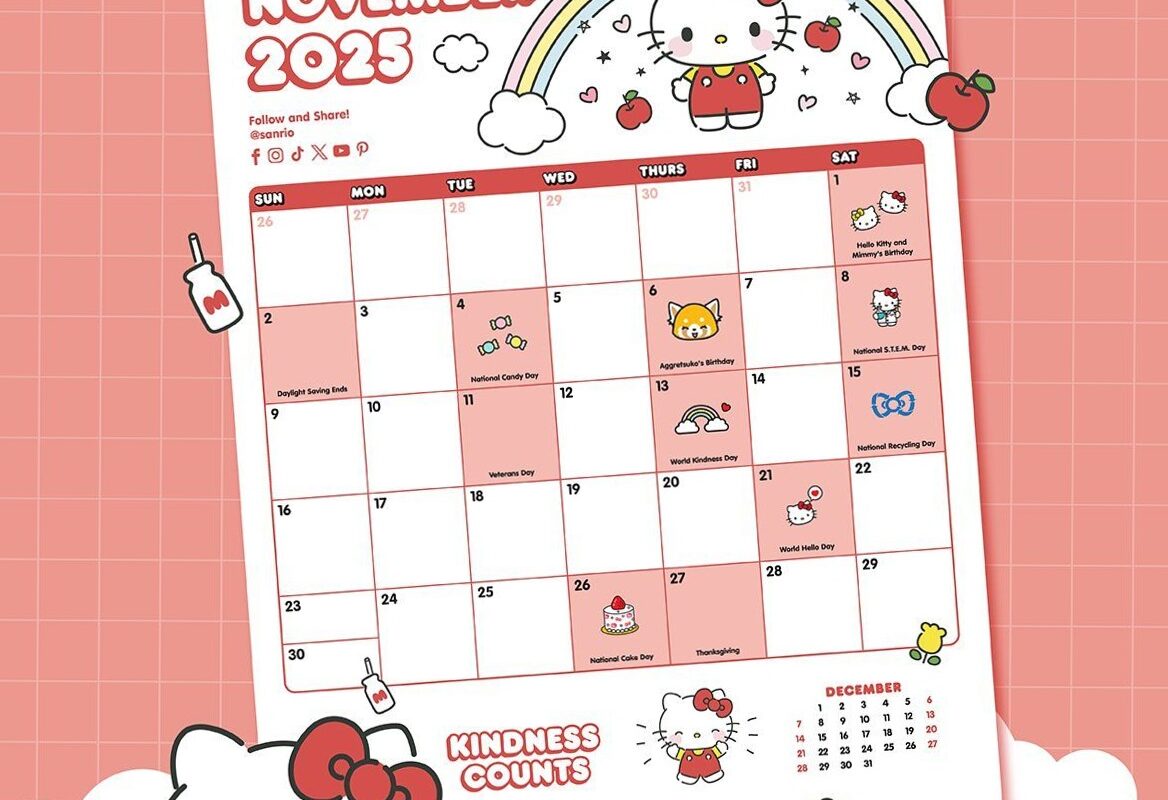 💎 🪄 romanticize your routine: Sanrio Kindness Calendar | Hello Kitty Planner | Free Download