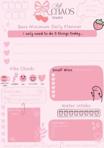 🌸 🌸 romanticize your routine: Soft Girl Daily Planner | Coquette To-Do PDF