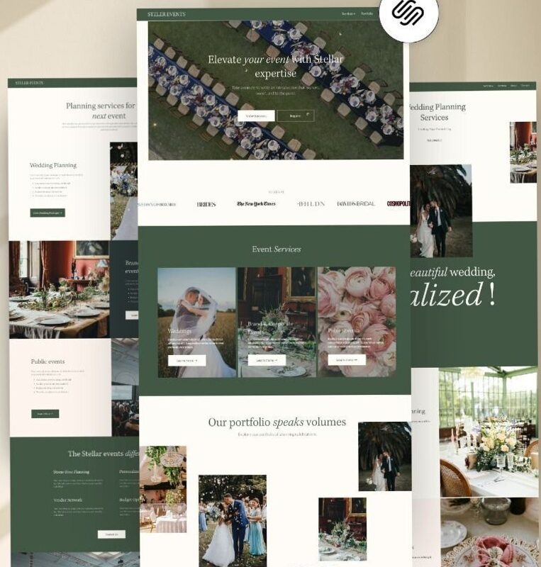 💌 🍰 romanticize your routine: Stylish Squarespace Template for Wedding Planners & Service