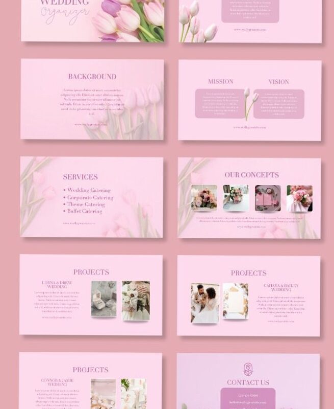 📝 📊 Rose Pink Floral Wedding Planner Design | romanticize your routine